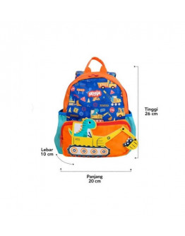 Skoola Tas Sekolah Anak PAUD Laki - Laki Ransel Keren Dino Exca - Teeny